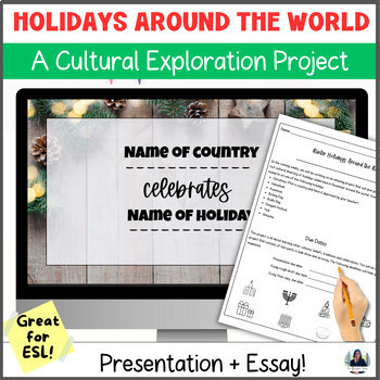 Preview of Holidays Around the World Research Project for Multicultural and ESL Classes