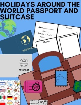 Preview of Holidays Around the World Suitcase and Passport- Kindergarten and 1st, Holidays