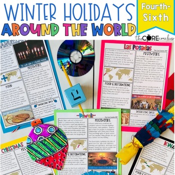 Preview of Winter Holidays Around the World Text, Activities, and Crafts