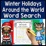 Winter Holidays Around the World Word Search Activity | Ho