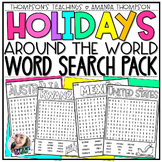 Holidays Around the World Word Search Pack | Early Finishers