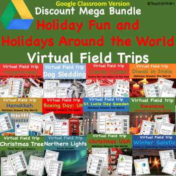 Preview of Holidays Around the World and Holiday Fun Mega Bundle for Google Classroom