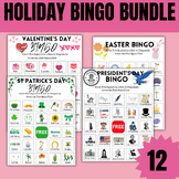 13 Holidays Bingo Bundle Valentine Presidents St Patrick's