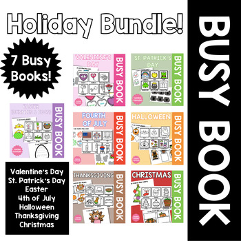 Preview of Holidays Busy Book Bundle | Busy Books for Toddlers & Preschool