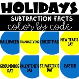 Holidays Color by Number Subtraction Facts Halloween Thank