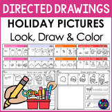 Holidays Directed Drawing Worksheets and Writing Center- K