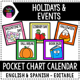 Holidays & Events Pocket Chart Calendar Card Set - EDITABL