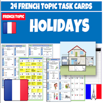 Preview of Holidays - French Task Cards