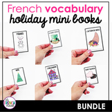 Holidays French vocabulary mini books | FSL writing worksh