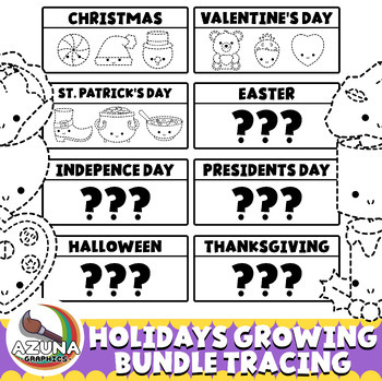 Preview of Holidays Growing Bundle Tracing