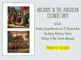 Holidays In The American Colonies Unit