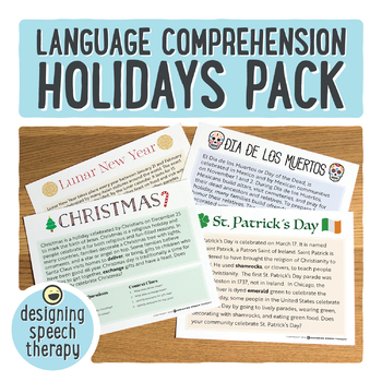 Preview of Holidays Language Pack for Speech Therapy