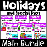 Holidays Math Activities & Games Bundle - Easter, Hallowee