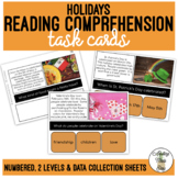 Holidays Simplified Reading Comprehension Task Cards
