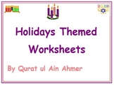 Holidays Themed Color by Numbers Worksheets Christmas Kwanzaa  Hanukkah: