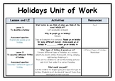 Holidays - Unit Plan