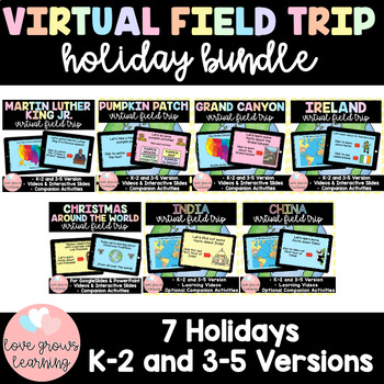 Preview of Holidays Virtual Field Trip Bundle - Lunar New Year, Halloween, Christmas & more