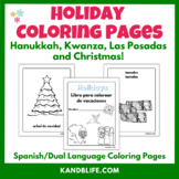 Holidays Vocabulary Coloring Book in Spanish and Dual Language