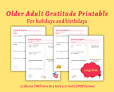 Holidays and Birthdays Gratitude Worksheets | Printable Ac