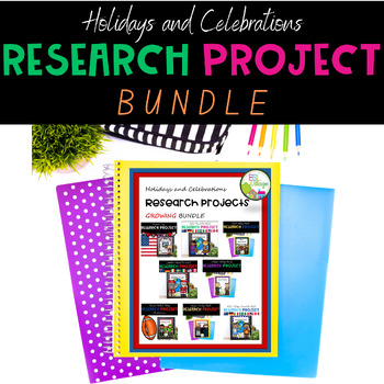 Preview of Holidays and Celebrations Research Project BUNDLE