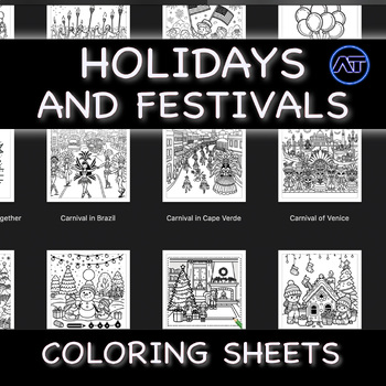 Preview of Holidays and Festivals Coloring Pack | 85+ Coloring Pages