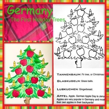 Preview of Germany: The First Christmas Tree. Holidays Around the World Art Activity