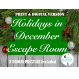 Holidays in December Escape Room Digital & Print Versions 