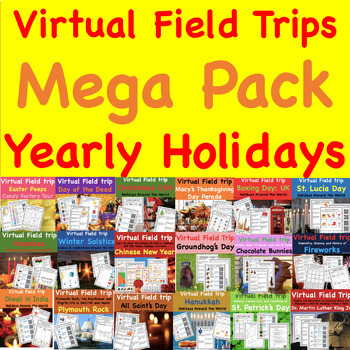 Preview of Holidays through the Year Virtual Field Trip Mega Bundle
