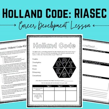 Preview of Holland Code RIASEC: Career Development Lesson