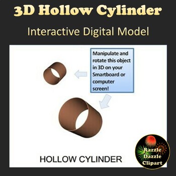 Preview of Hollow Cylinder 3D Shape Digital Model for Smartboards or Whiteboards