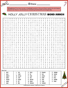 Preview of Holly Jolly Christmas Word Search