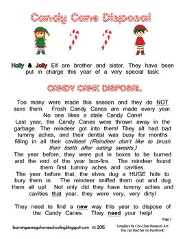 Preview of Holly & Jolly Elf- Science Experiment - Candy Cane Disposal