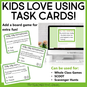 Free Holly Jolly Homophone Task Cards Homophones By The Teacher