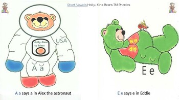 Preview of Holly-Kins Bears TM Phonics/Character Cards