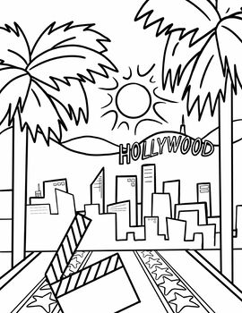 Preview of Hollywood California Coloring Page
