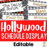 Hollywood & Movie:  Classroom Daily Visual Schedule Display | Editable Template