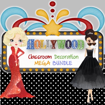 Preview of Hollywood Classroom Decorations MEGA BUNDLE -Editable1