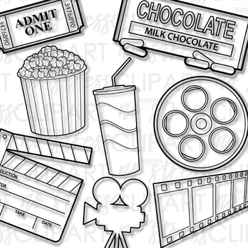 hollywood movie popcorn clip art