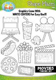 Hollywood Movies Shaped Mazes Clipart {Zip-A-Dee-Doo-Dah Designs}