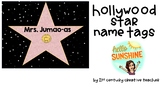 Hollywood Star Name Tags Editable