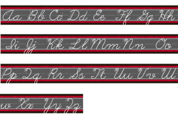 Hollywood Theme Classroom Decor Traditional Cursive Alphabet Strips 3 Pack