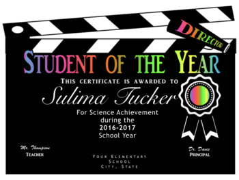 Hollywood Theme End of Year Awards (Neon) by The TOTY Class | TPT