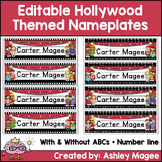 Hollywood Themed Editable Name plates / Desk Plates / Name Tags