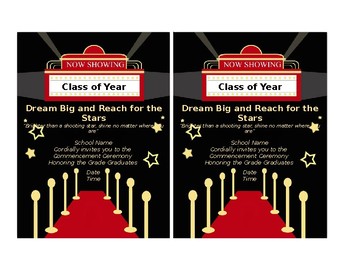 INSTANT DOWNLOAD Printable Kindergarten Graduation Stars Diploma  Hollywood  Certificate  Editable You Type Text  School Printables