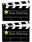 Hollywood themed bulletin board clapboards- Large