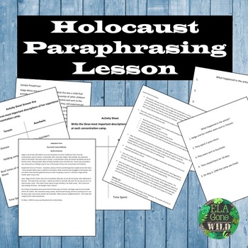 paraphrasing lesson holocaust close read activity and