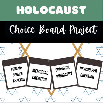 Preview of Holocaust Choice Board Project for Holocaust Studies or Social Studies