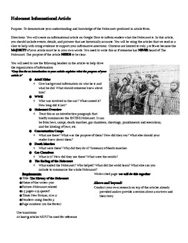 Preview of Holocaust Informational Article--Assesment