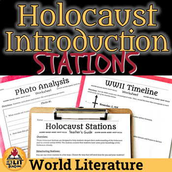 Preview of Holocaust Introduction Stations: Photo Analysis, WWII Timeline, & More