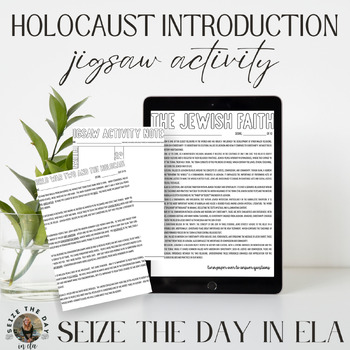 Preview of Holocaust Introductory Jigsaw Activity: ELL ELD ESL Accommodations Included